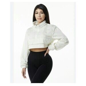 Alphalete Performance Endure Crop Jacket, Sage Women's Size Large Windbreaker